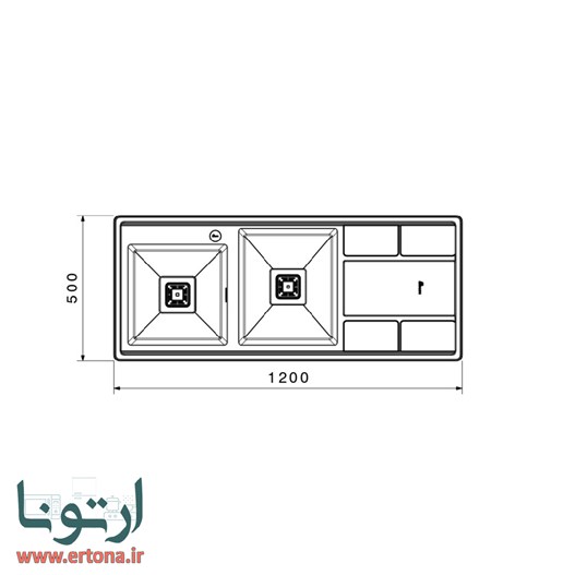 سینک توکار بیمکث مدل 740